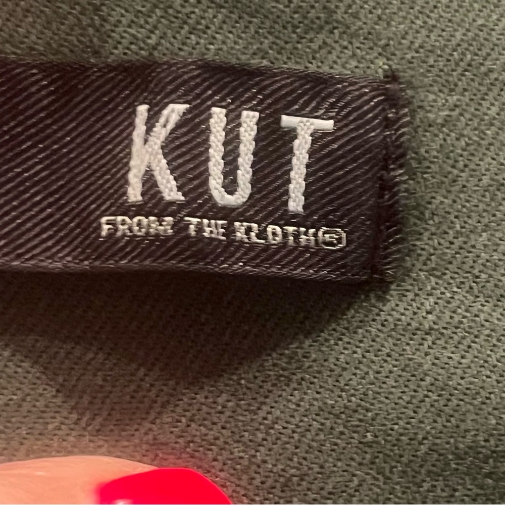 Kut from the Kloth Olive Green Button-Front Jean Jacket - Picture 8 of 10